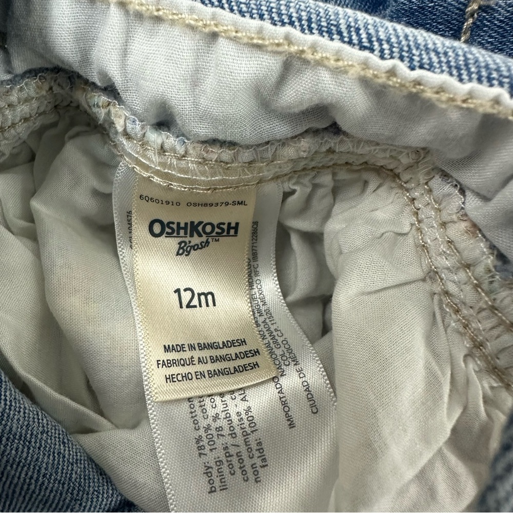 Oshkosh B'Gosh Size 12 Mo Denim Dress & Romper Bundle Summer Cowgirl Country - Picture 3 of 5